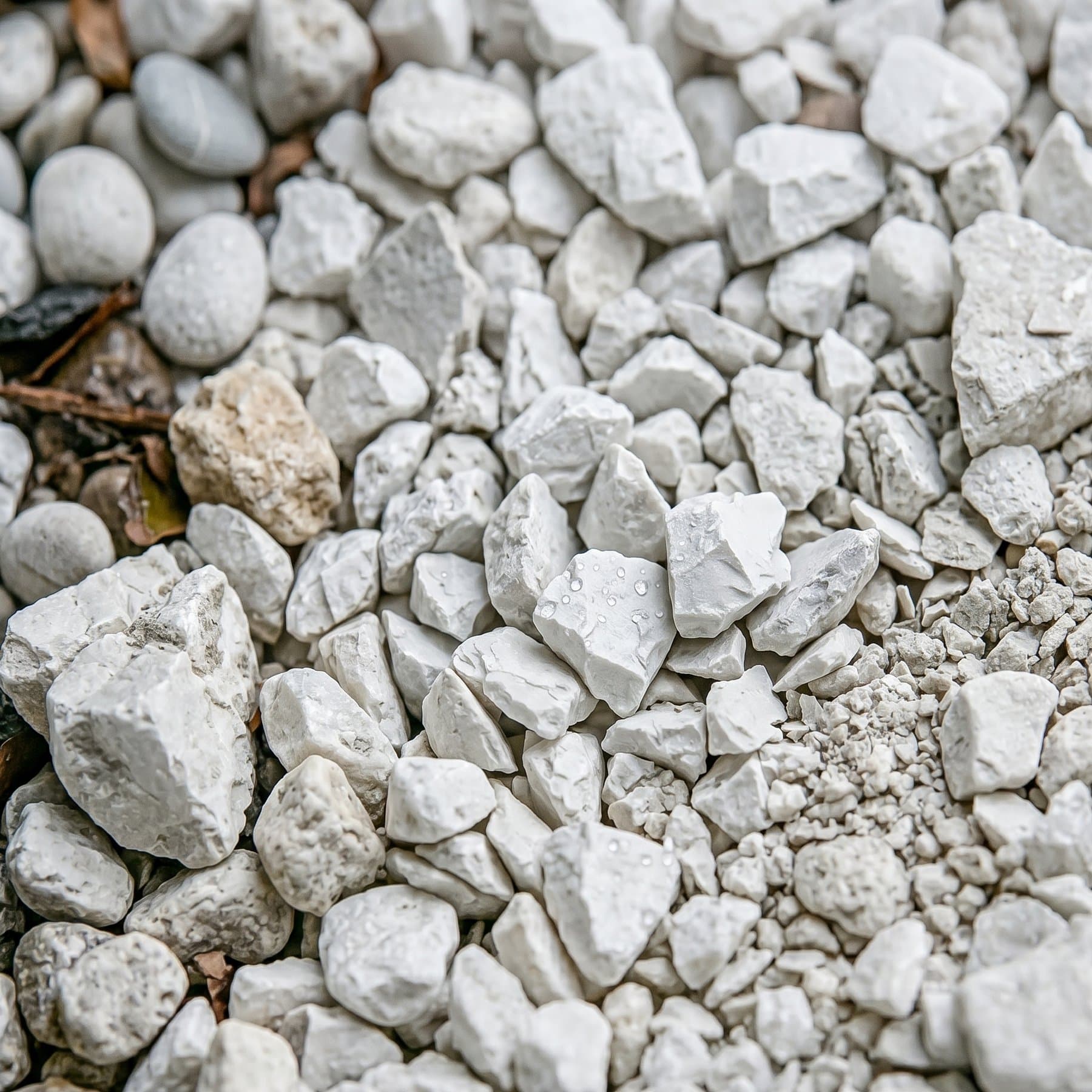 Crushed limestone gravel