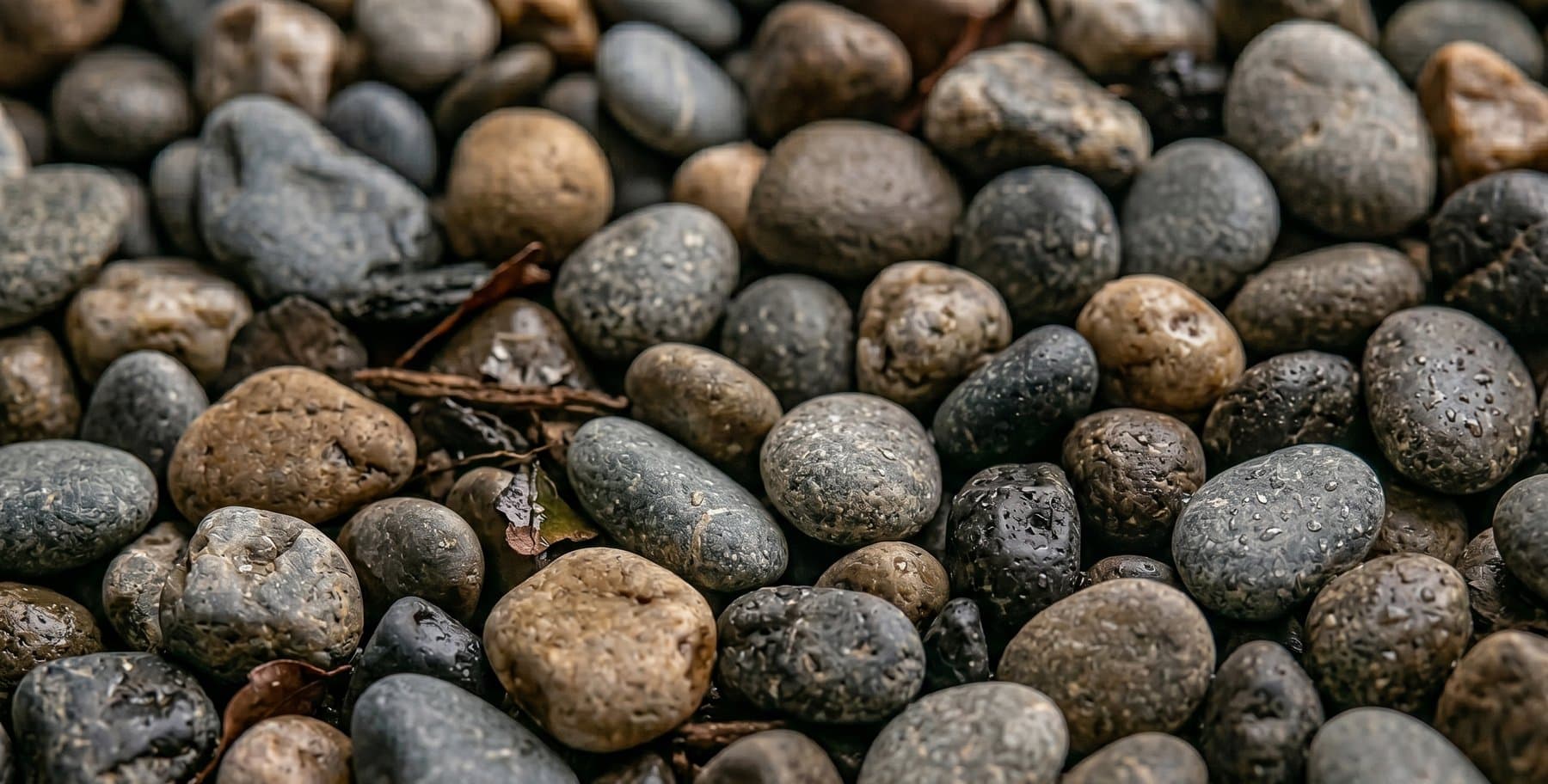 Multi-colored river rock
